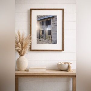 Rustic Farmhouse Window Wall Art Framed Barn Wood Photo 22x18